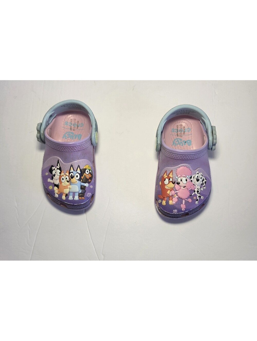 Crocs Bluey Classic Clog Toddler 6 Purple Pink Glitter Friends Forever Shoes